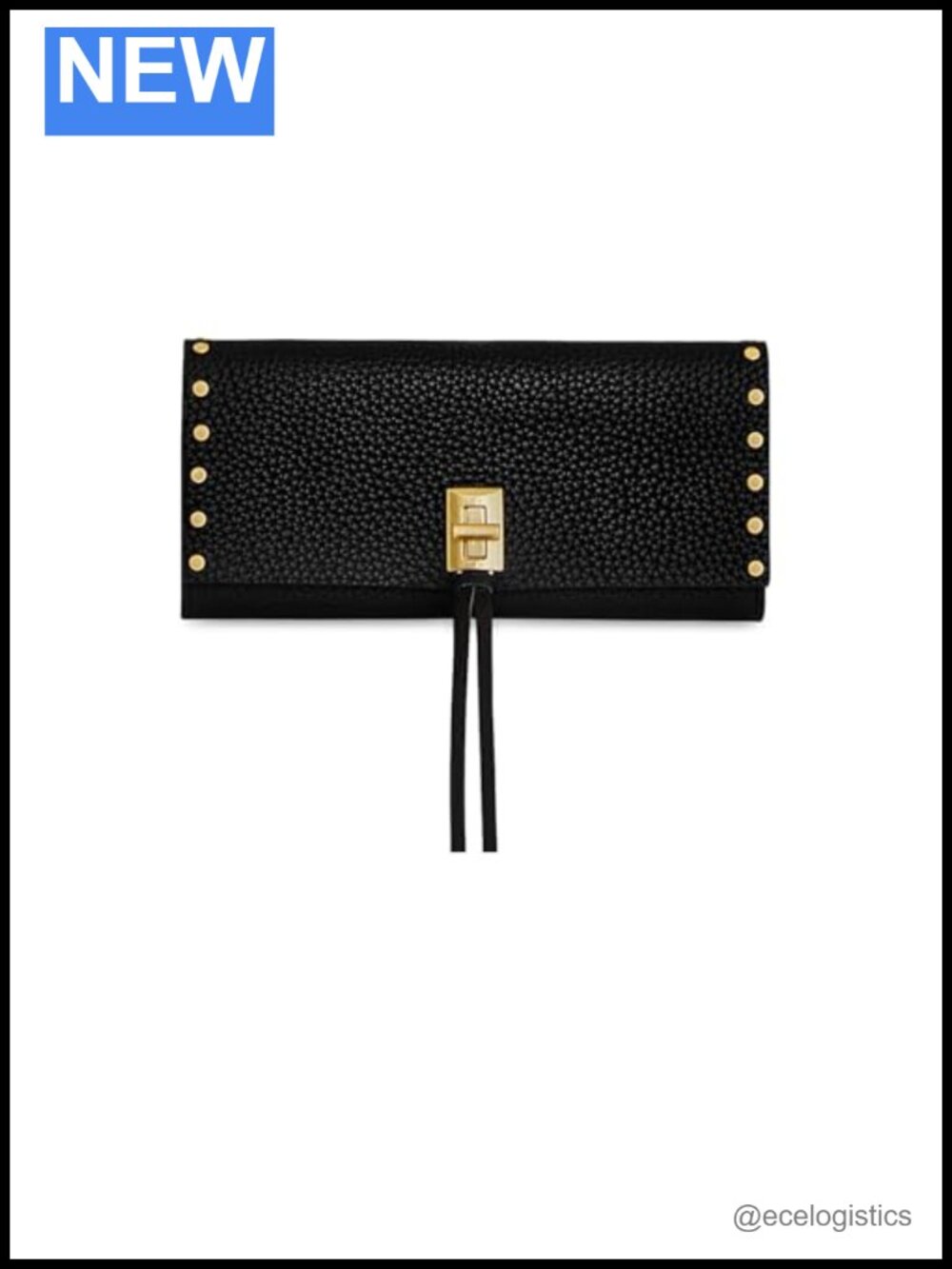 Rebecca Minkoff Darren Continental Wallet Leather Twist Lock Credit Card Holder